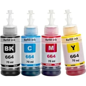 Epson Muadil 664 L382,l386,l3050,l3060,l3070,l565 4 Renk Mürekkep  Seti T6642 BTF